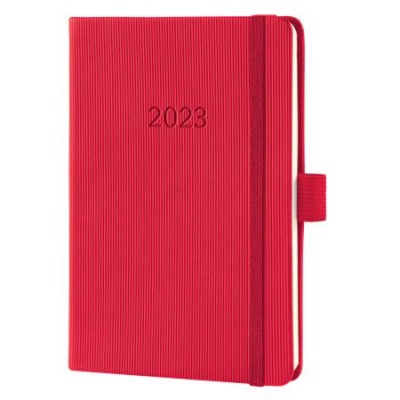 Naptár, A6, heti, 2023, kemény borító, SIGEL "Conceptum", piros