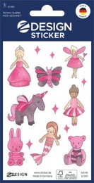 Matrica, papír, 1 ív, 76x120 mm, AVERY ZWECKFORM, "Z-Design No.57391", rózsaszín tündér világ