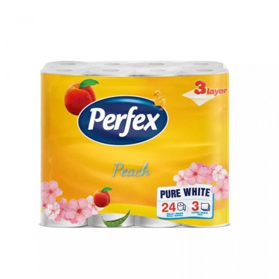 Perfex barack illatú WC papír - 3 rétegű, 24 tekercs